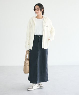 CRAFT STANDARD BOUTIQUE アニマル刺繍ニットZIPパーカー Ivory