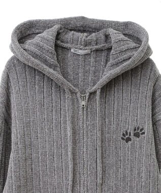 CRAFT STANDARD BOUTIQUE アニマル刺繍ニットZIPパーカー Ivory