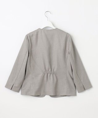 J.PRESS LADIES 【セットアップ対応・洗える・UVケア・速乾】 OXIJEWELストレッチ ノーカラー ジャケット ライトグレー系