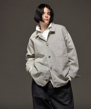 LENO COVERALL JACKET [UNISEX] カバーオールジャケット WHITE STRIPE