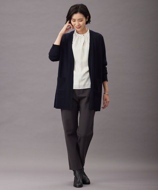 J.PRESS LADIES L TW ストライプ＆チェック カットソー ホワイト系1