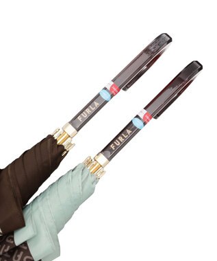 MOONBAT 【耐風】FURLA 長傘 モノグラム モカブラウン