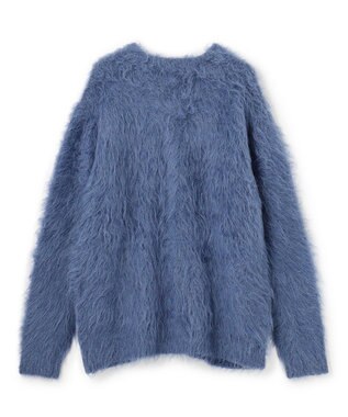 UNFILO MENS 【男女兼用】シャギーニット カーディガン ブルー