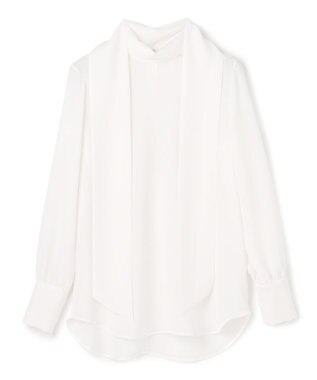 BEIGE， 【洗える】STOW / パフスリーブボウタイブラウス Ecru