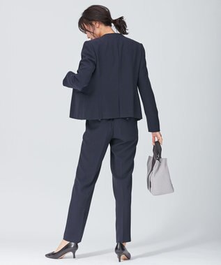 23区 トリアセダブルジョーゼット パンツ ネイビー系