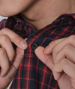 WEGO 【ユニセックス着用ITEM/MLサイズ展開】チェックレイヤードシャツ（LS） レッドチェック1