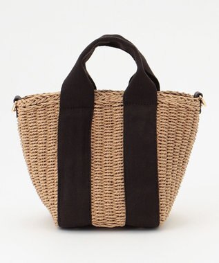 LA BAGAGERIE 【maison vert】【ペーパー素材使用】2WAYかごバッグ チョコ×ベージュ