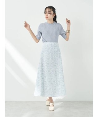 earth music&ecology フラワープリントフレアスカート Off White