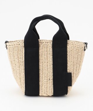 LA BAGAGERIE 【maison vert】【ペーパー素材使用】2WAYかごバッグ ブラック×アイボリー