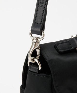 russet クラウズナイロンフラップミニトートバッグ(CE-1689) Black