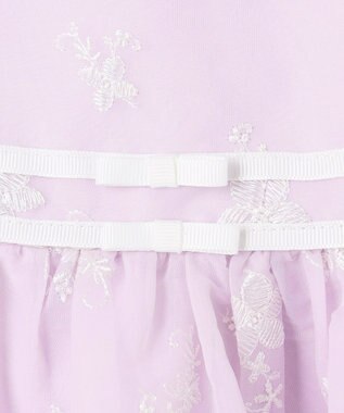 ANY KIDS 総刺繍 花柄ワンピース ラベンダー