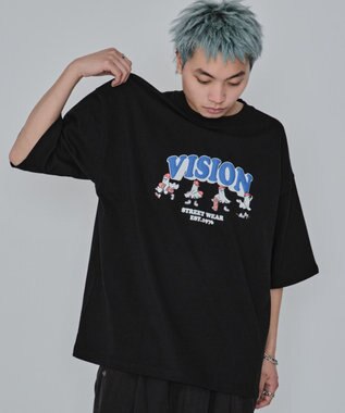 WEGO 【ユニセックス着用ITEM/MLサイズ展開】別注VISIONゴーストスケーターグラフィックT（SS） ブラック