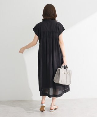 Green Parks Ｉ　シャーリングワンピース Stripe Navy