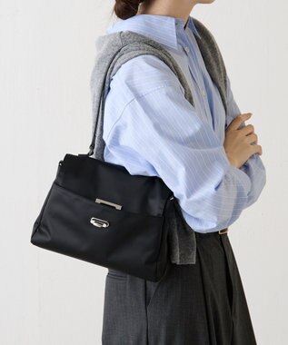 russet クラウズナイロンフラップミニトートバッグ(CE-1689) Black