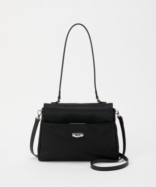 russet クラウズナイロンフラップミニトートバッグ(CE-1689) Black