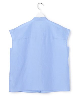 ICB セシェシルキーローン フレンチスリーブボウタイブラウス スカイブルー