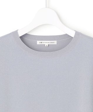 23区 【先行予約】レーヨンポリエステルストレッチ プルオーバー ラメ ニット スカイブルー系