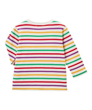 MIKI HOUSE HOT BISCUITS オーバーオール＆ボーダー長袖Tシャツギフトセット【BOX付き】 白