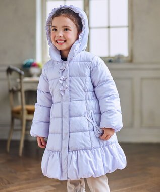 ANY KIDS 【フード取り外し/洗濯機可能】Aラインコート サックスブルー