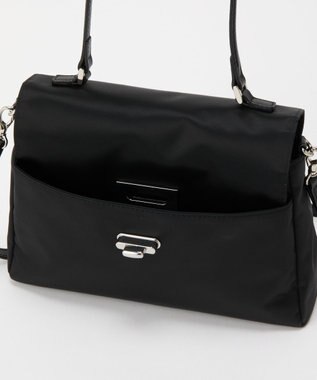 russet クラウズナイロンフラップミニトートバッグ(CE-1689) Black