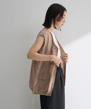 Green Parks シアーミリタリーベスト Beige