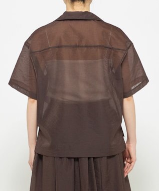uncrave シアー オーガンジー ショート シャツ ブラウン