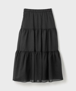 GRACE CONTINENTAL オーガンティアードスカート ブラック