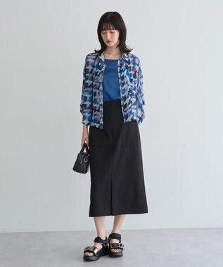 YECCA VECCA [2SET]キャミ付きシアージオメ柄シャツ Blue