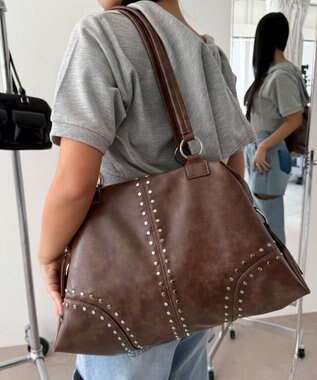 WEGO スタッズBIGボストン ブラウン