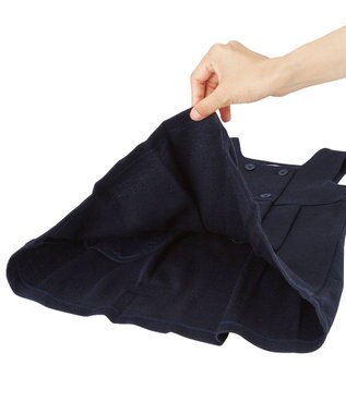 MIKI HOUSE HOT BISCUITS 【90-130cm】ポンチジャージ素材のジャンパースカート 紺