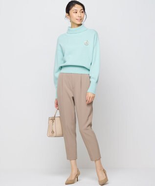 組曲 【暖かい・美シルエット・ストレッチ】バックウォーム テーパードパンツ モカブラウン系