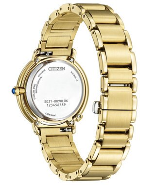 CITIZEN 【生命力あふれる美しい水（AQUA）を表現限定モデル】電池交換不要 光発電エコ・ドライブ ARCLY Collection EM1099-57L ゴールド