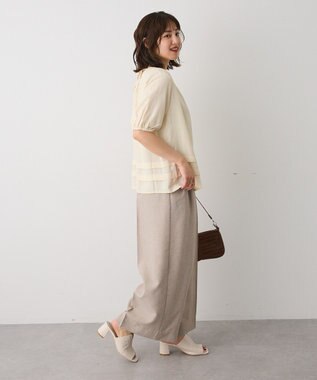CRAFT STANDARD BOUTIQUE バックレースアップバルーンスリーブブラウス Ivory