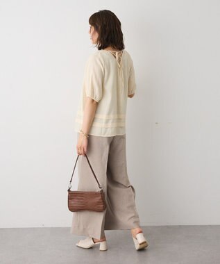 CRAFT STANDARD BOUTIQUE バックレースアップバルーンスリーブブラウス Ivory