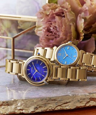 CITIZEN 【生命力あふれる美しい水（AQUA）を表現限定モデル】電池交換不要 光発電エコ・ドライブ ARCLY Collection EM1099-57L ゴールド