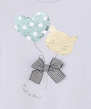 ANY KIDS ミラクルスパンコール 長袖Tシャツ サックスブルー×風船