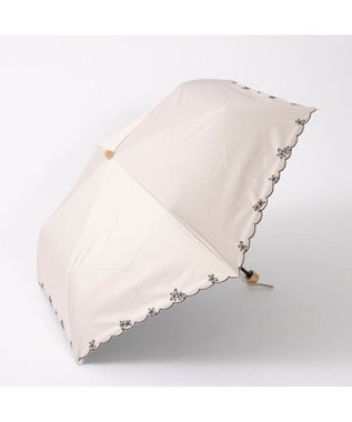 UNBILLION カシュネ cachenez / 【晴雨兼用】【日傘】 【UV カット率99.999.9％以上】PUプチフラワー刺繍ミニ折りたたみ傘 ベージュ