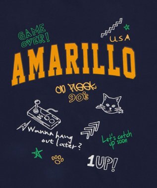 WEGO 【速乾/ひんやり/ユニセックス着用ITEM】接触冷感フロッキープリントグラフィックT（SS） ネイビー