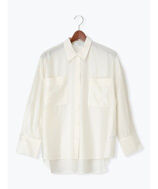 Te chichi シアーストライプシャツ オフホワイト