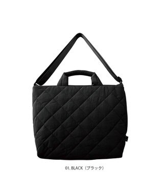 ROOTOTE 1265【撥水加工】SN.ミディアム2way.ダイヤキルト-F 01：ブラック