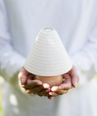 ちょうちん堂 【あかり道】〈手書絵付〉アリアケスミレ ちょうちん ライト ホワイト