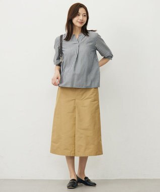 J.PRESS LADIES 【洗える】シャンブレータフタ  ナロー スカート キャメル系