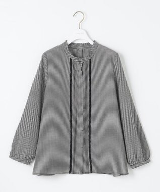  【洗える】フリルスタンドピンタック ブラウス