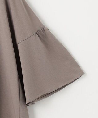 組曲 【汗ジミ防止・撥水】GIZAプレーティング天竺 袖フレア Tシャツ ブラウン系