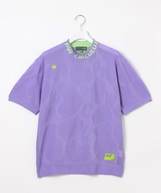 PW CIRCULUS 【手洗い可能】【MEN】アニマルドットニットモック ゴルフ パープル系