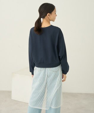 earth music&ecology ＳＥＴ２点レースロゴプルオーバー＋チュールワンピ Navy