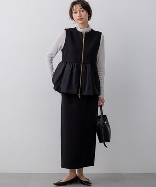 23区 【先行予約】コットンダンボール ペプラム ジレ アウター ブラック系