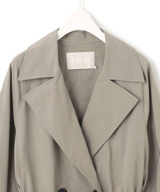 撥水加工】メモリーストレッチタフタ トレンチコート / ICB