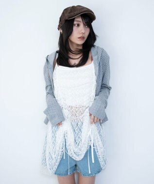 WEGO ドロストデザインキャミワンピース ホワイト