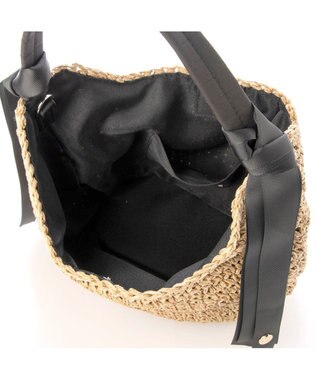 UNBILLION カシュカシュ cachecache / 下がりグログランクロッシェ2wayミニトート ブラック